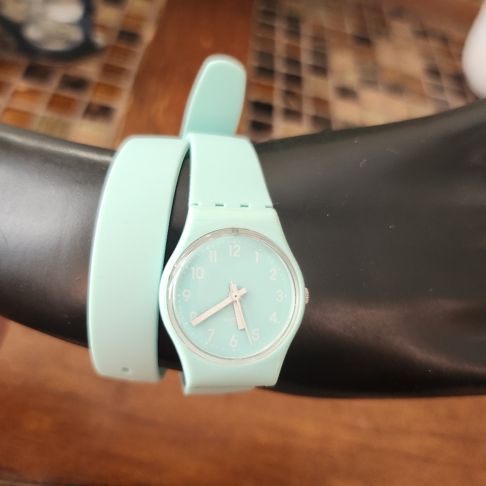 Swatch Watch Double Band Turquoise